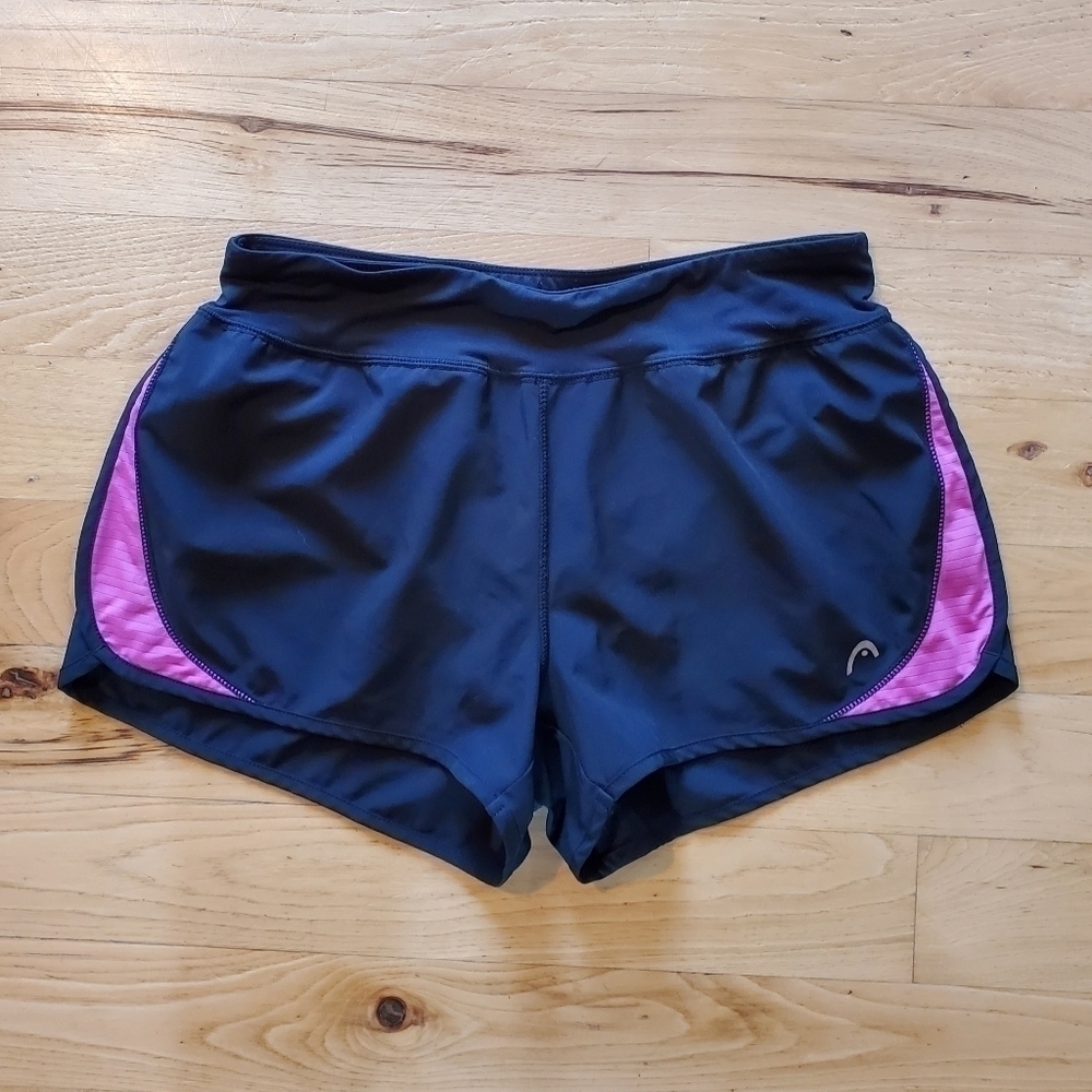 HEAD Black Pink Built-in Briefs Running Athletic Shorts Women's Size Medium